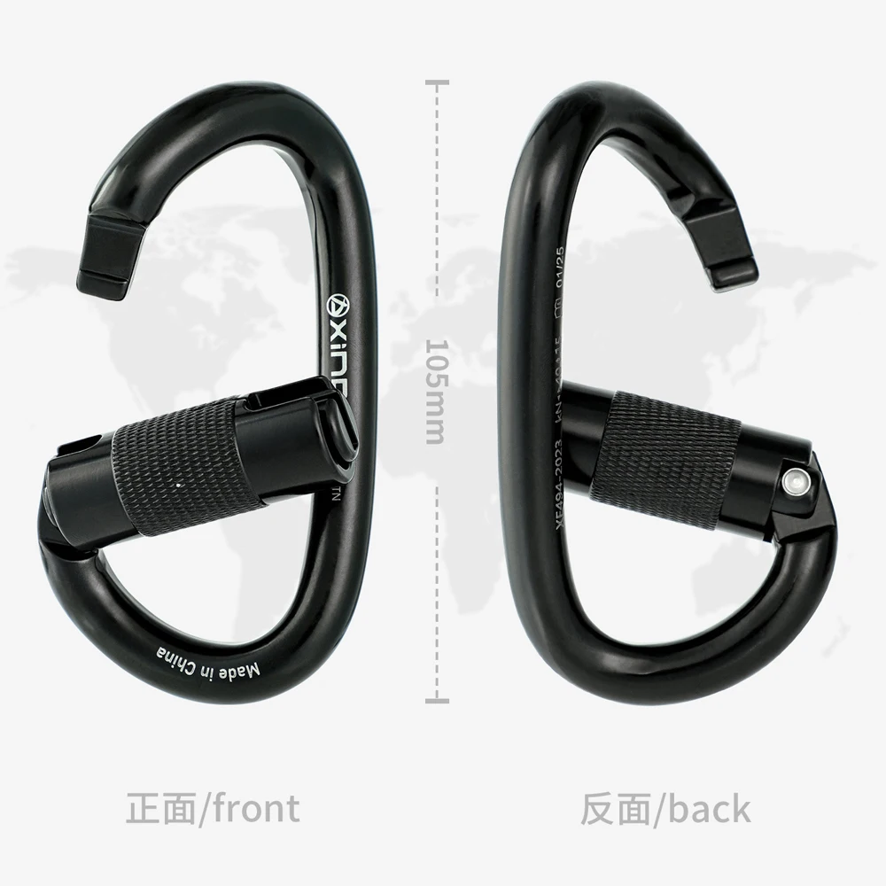 40kN 90° Twisting Deformation Main Lock, High Load-Bearing Safety for High Altitude Climbing Speed Descent Rescue 2pcs