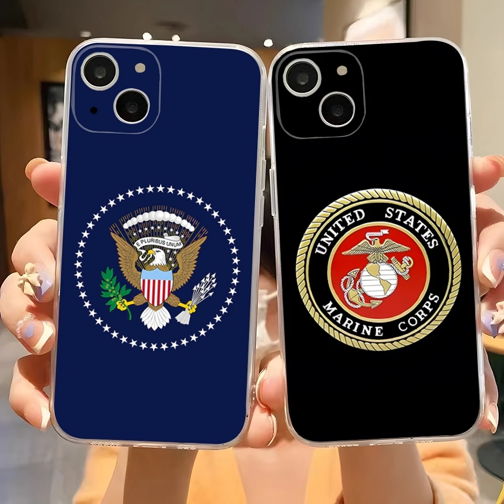 United States Navy Phone Case For 15 Pro Max Iphone 14 Plus 11 12 13 Mini 16 Plus X XR XS SE 2020 Transparent Soft Cover