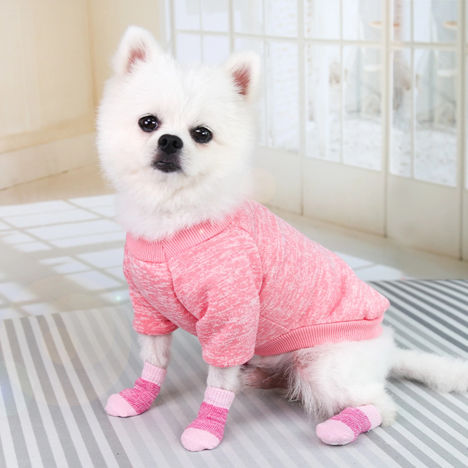 

8 Pcs Pet Warm Socks Dog Socks Anti-slip Footwear Paw Protectors Non-slip Cat Shoes Durable Floors Nail Scratches