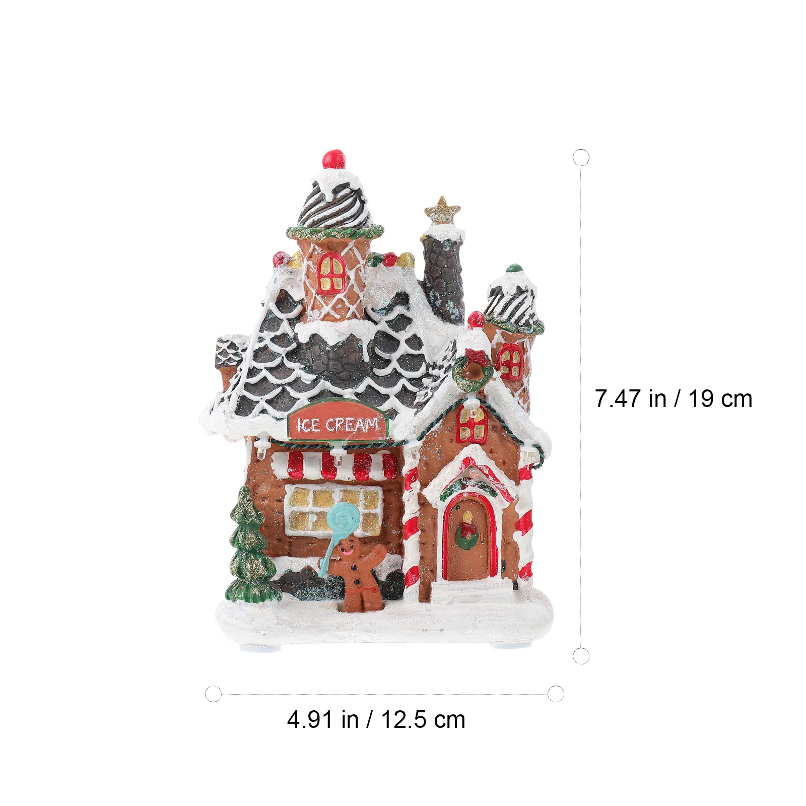 

Glowing Resin Cookie House LED Mini Home Decor for Christmas Snow Showcase Gifts Festive Tabletop nament Xmas Party Living Room