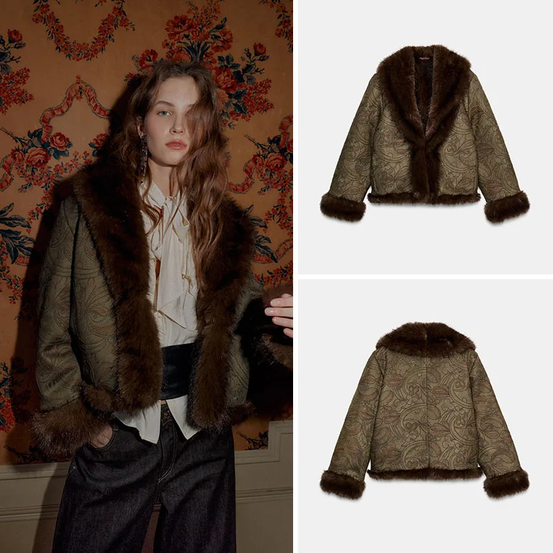 Nueva Colección Otoño, Chaqueta Corta Vintage para Mujer, Bordado de Doble Cara, Manga Larga, Prenda Exterior de Moda, Chaque...