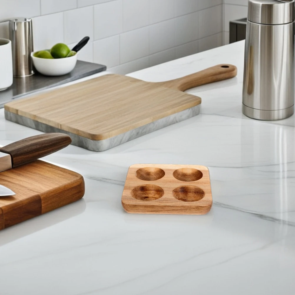 

2Pcs Wood Egg Tray Stylish Home Addition Specially Designed Grooves Prevent Rolling Breakage Storage Serving Egg Fridge Holder