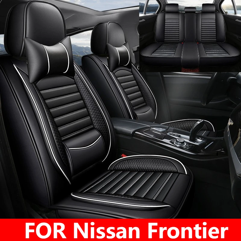 

Чехол на автомобильное сиденье для Nissan Frontier, роскошный водонепроницаемый износостойкий чехол на сиденье из искусственной кожи с мягкой талией и поясом