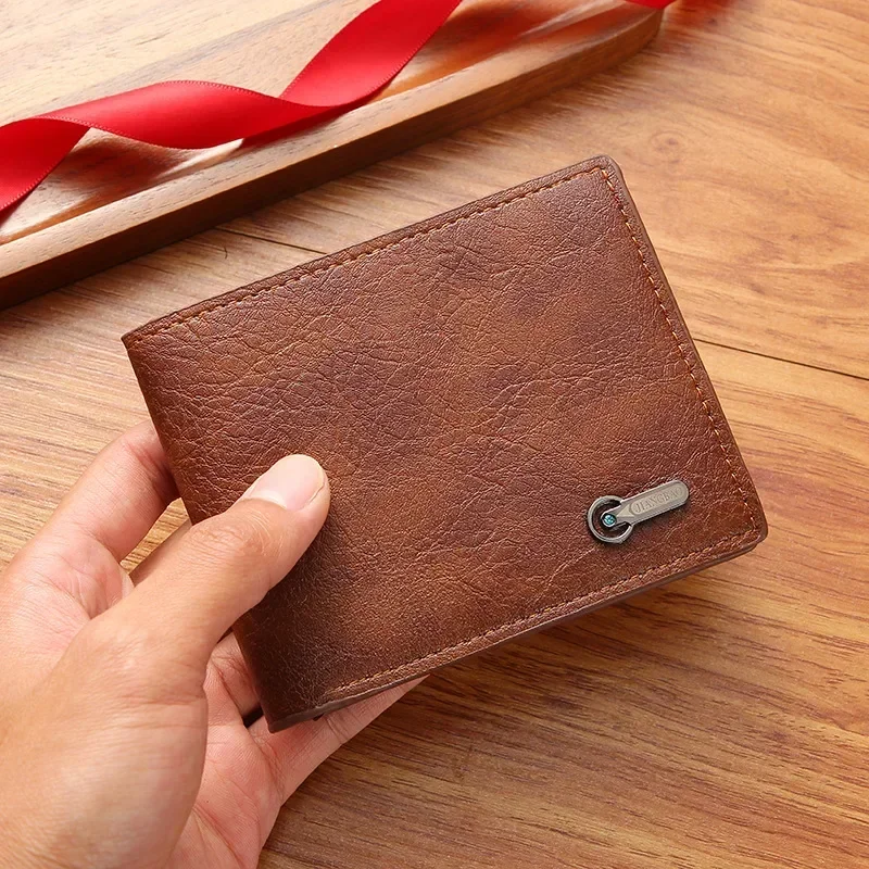 PU Leather Multiple Slot Casual Large Capacity Men Purse Black Coin Wallet Male Business ID Cards Holder Dollar Coin Money Bags image 4