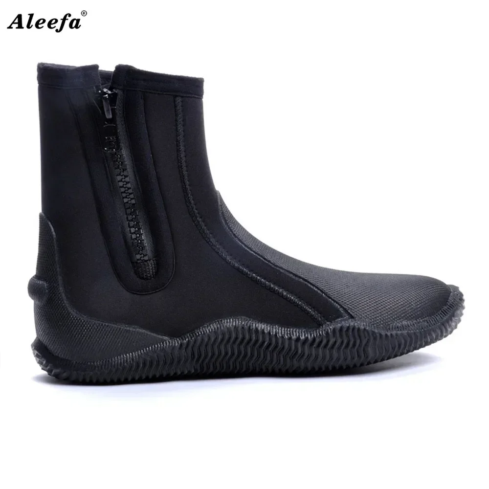 Stivali da sub in gomma da 5 mm, scarpe impermeabili antiscivolo per muta, pesca, snorkeling, nuoto riscaldante