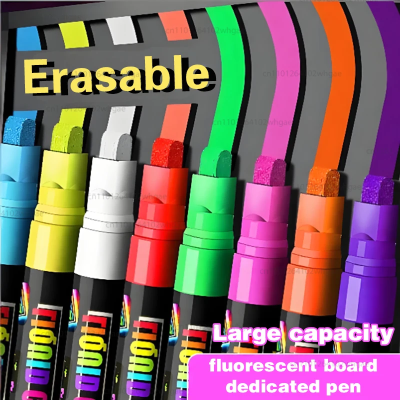 Liquid Chalk Erasable LED Highlighter Fluorescent Marker Suit for Blackboard Glass Window Painting Advertisement Chalk
