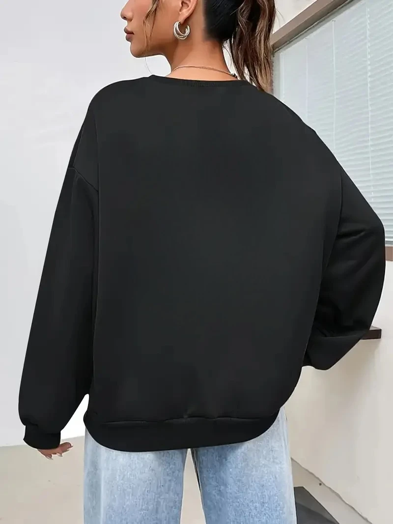 

Tend черные женские хлопковые толстовки с капюшоном, повседневная осенне-зимняя флисовая свободная толстовка, пуловер большого размера, топы с круглым вырезом, толстовка для пар, унисекс