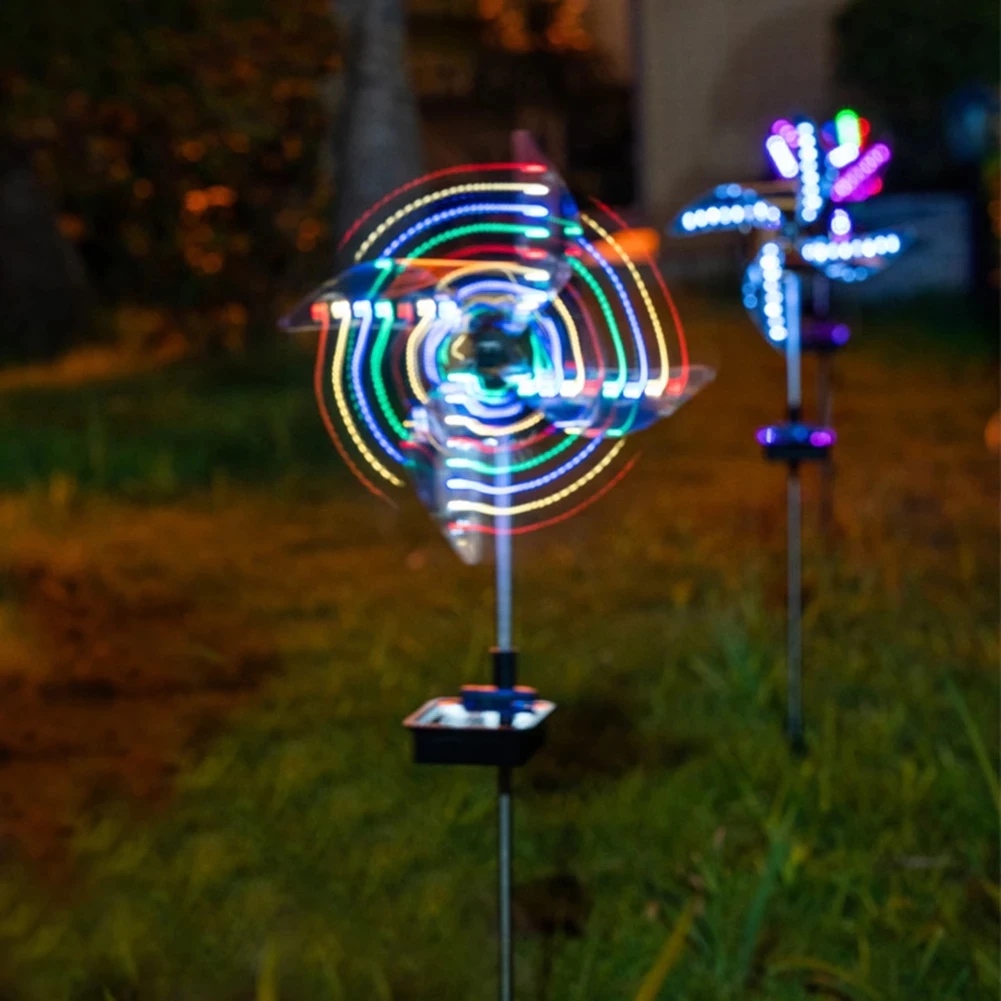 Solar Powered Outdoor  Windmill Lamp Holiday Lights 32LED Spot Light Outdoor Garden Decor Windmill Waterproof Night Light