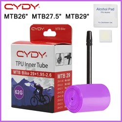 CYDY MTB Bicycle TPU Inner Tube 26/27.5/29x1.95 2.0 2.1 2.25 2.35 2.4 2.5 2.6 Tire FV 45mmCamera Bike Tyre Cycling parts penu622
