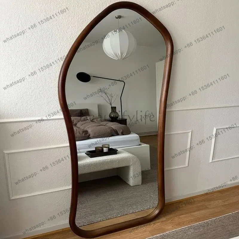 YJ Fitting mirror French retro full-length mirror irregular artistic sense of flooring special-shaped designer model