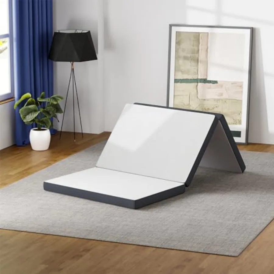 

3 inch Tri Folding Memory Foam Mattress/Foldable Mattress for and Adults/Medium-Firm Mattress with a Collapsible and Washable C