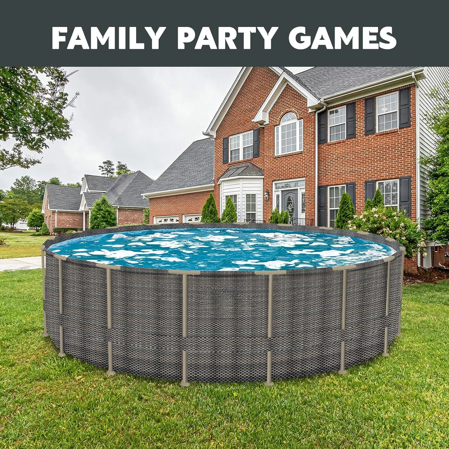 18 ft. Round x 52 inch Pool | Rattan Soft-Sided Oasis Pool | Heavy-Gauge PVC Reinforced with Polyester | Heavy-Duty Metal Frame