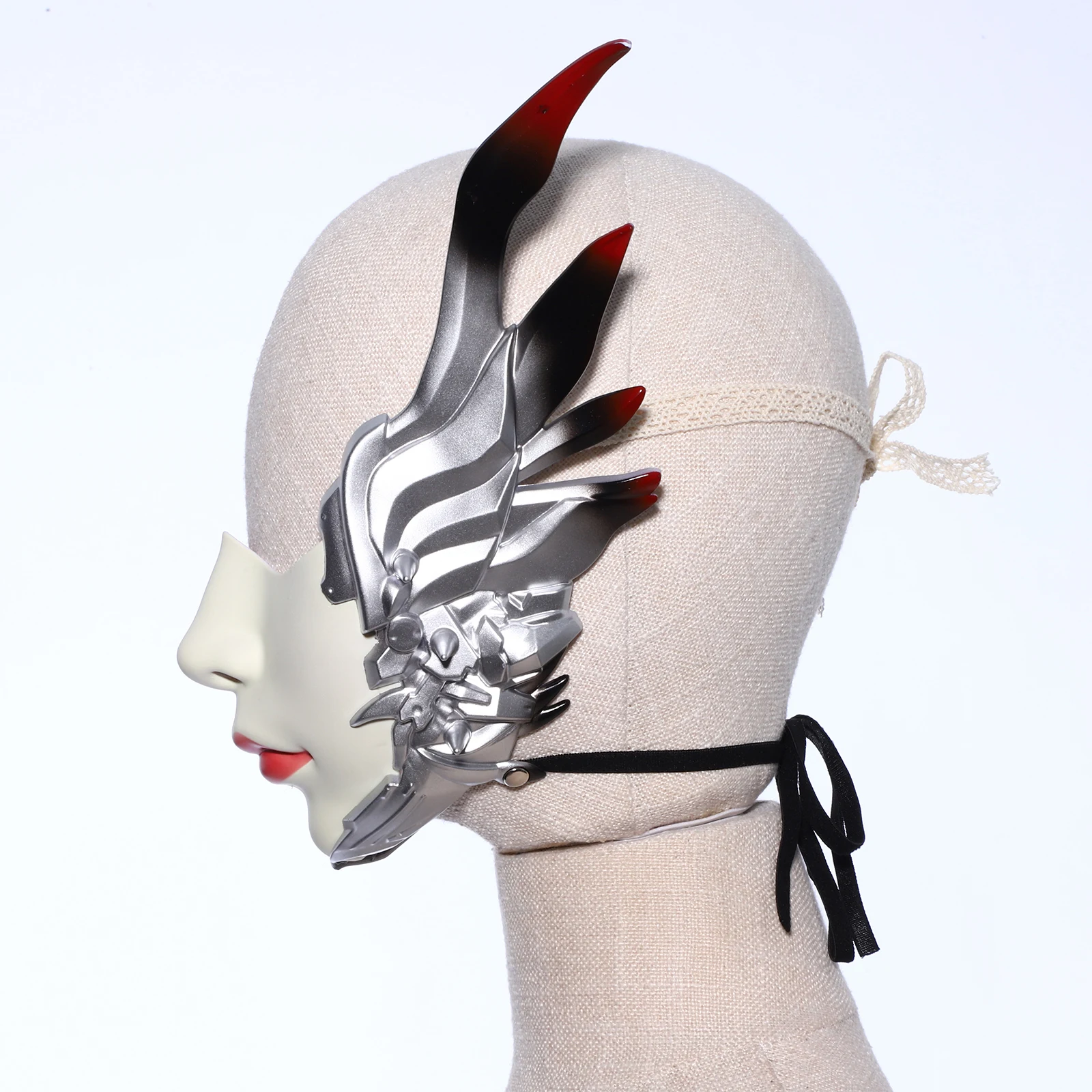 

Mechanical Half-face Wings Mask Cosplay Peacock Ancient Punk Style Mask Hanfu Halloween Carnival Themed Party Costume Props Gift