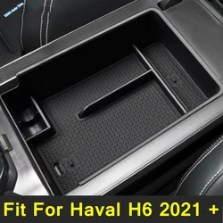 Black Auto Center Armrest Storage Box Container Stowing Glove Tray For Haval H6 2021 - 2024 Plastic Interior Refit Accessories