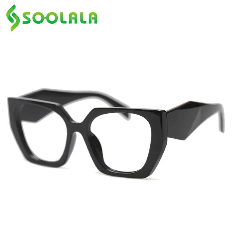 

SOOLALA 2023 Flat Top Women Anti Blue Light Reading Glasses Ladies Magnifying Presbyopic Farsighted Eyeglasses +0.5 0.75 to 4.0