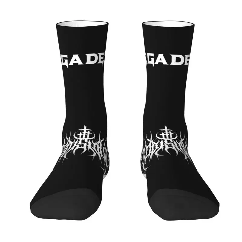 

God Is Love Death Metal Print Dress Socks Men's Women's Warm Funny Novelty Heavy Rock Gift Crew Socks