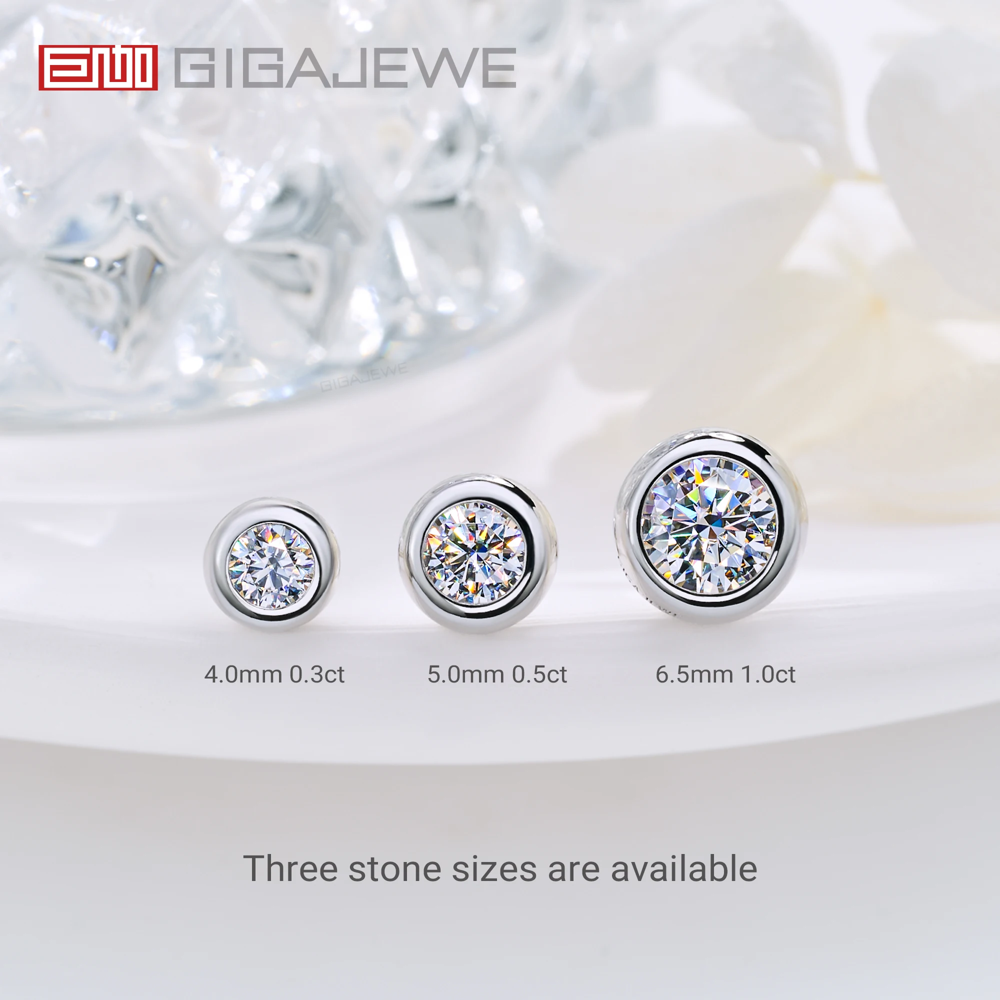 GIGAJEWE Kolczyki bąbelkowe Moissanite Biały D Kolor VVS1 S925 Srebro 18K Pozłacany Diament Test Przeszedł Biżuteria Kobieta Żona Prezent — zdjęcie 6