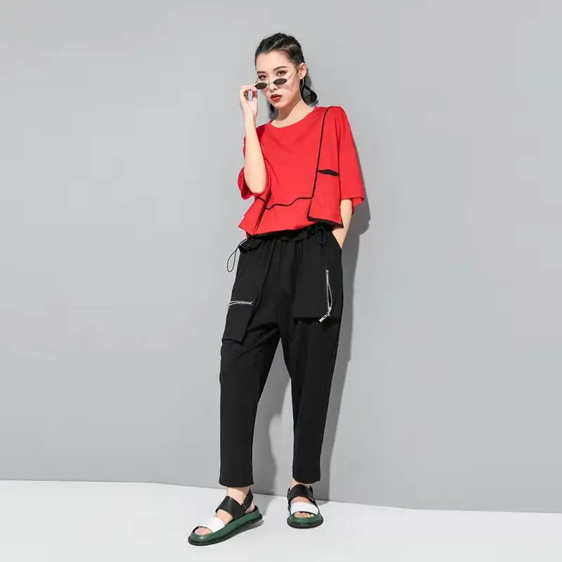 Salopette pantalon droit pour femmes, nouvelle collection printemps et automne, fermeture éclair, poches décoratives, grande taille, neuf