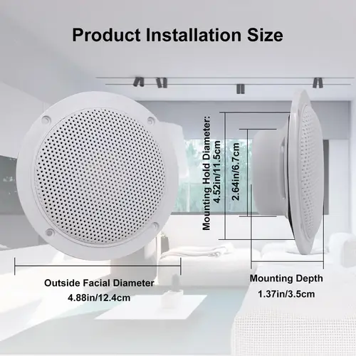 Imagen 2 del producto Herdio-amplificador de clase Digital incorporado, resistente al agua, Compatible con Bluetooth, altavoz de techo de 160W y 4 pulgadas, altavoz de carga activo para interiores