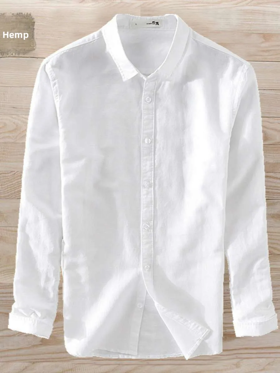 

Новая мужская длинная рубашка из смесового льна и хлопка, повседневная, приталенная, тонкая, для весны и осени, белая, удобная, дышащая, свободного кроя