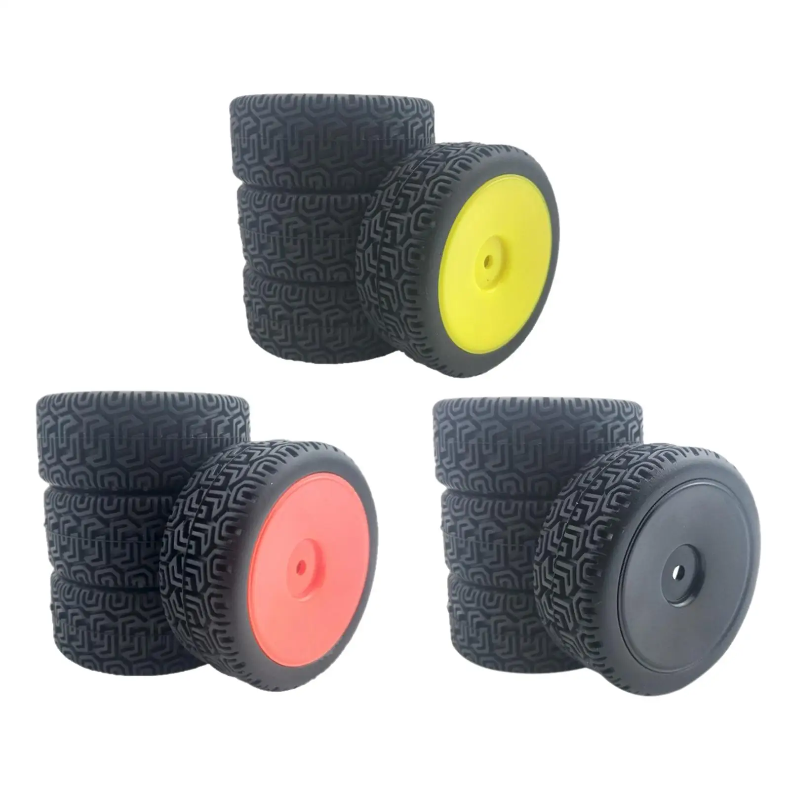 4 PCS RC 66mm Rubber Tires for WLtoys 144001 & 1:18 1:16 1:10 RC Buggy Crawler Drift On/Off Road Car Spare Parts Accs