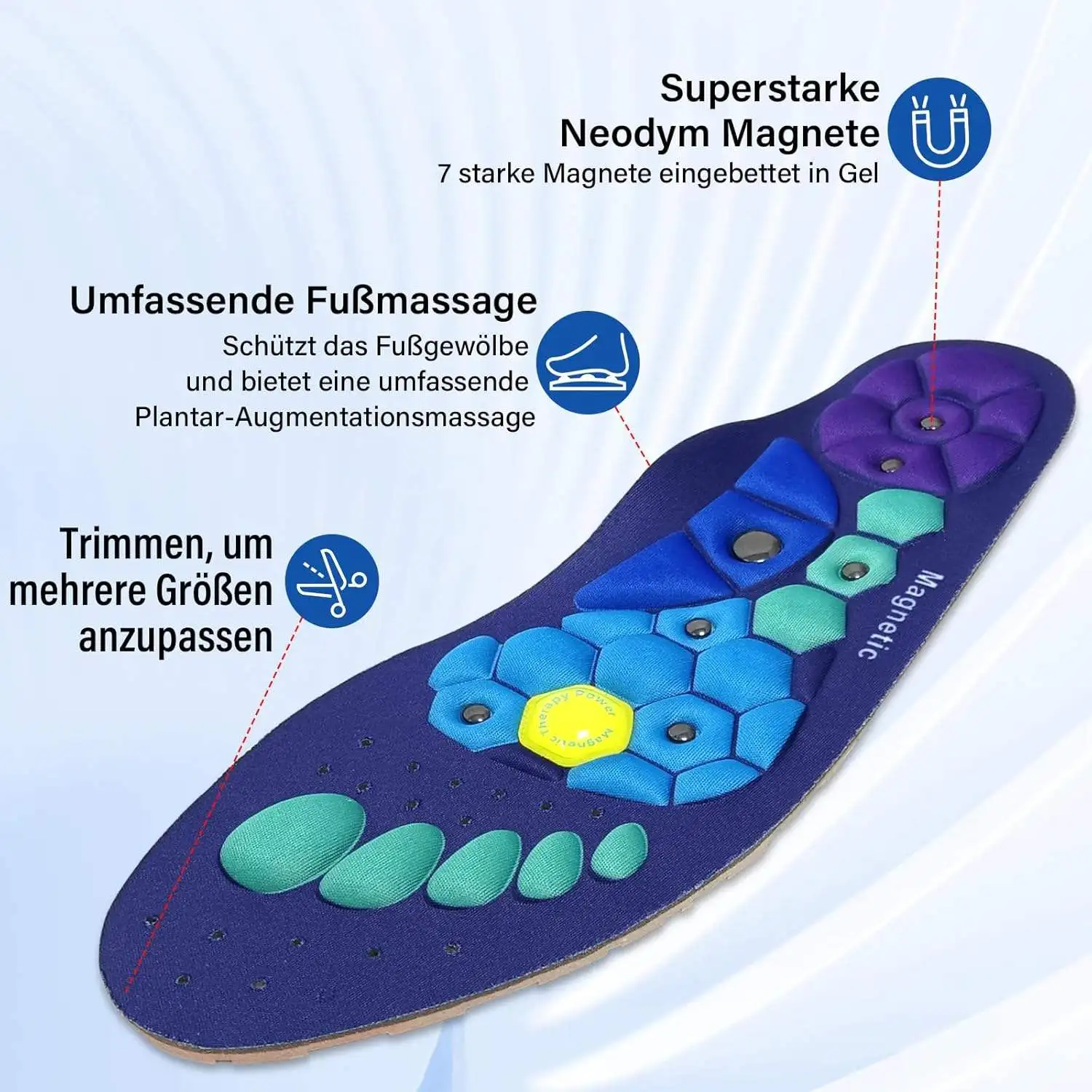 العلاج المغناطيسي النعال الرياضية تدليك القدم العلاج بالابر نعل مكافحة التعب الرعاية الصحية منصات الأحذية