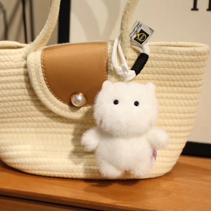 Cute Animal Plush Toys Kawaii Cat Dog Fox Panda Pendant Bag Accessories Keychain Bag Car Pendant Kids Xmas Gift