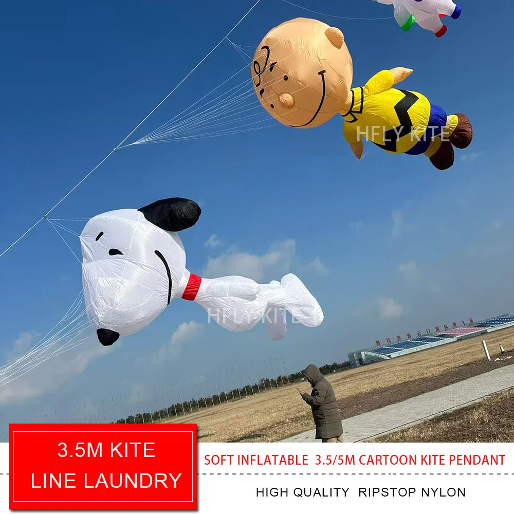 

New Arrival Soft Inflatable 3.5m Dog Kite Line Laundry for Adults High Quality Ripstop Nylon Cartoon 5m Boy Kite Pendant
