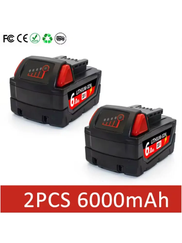 Origineel voor Milwaukee M18 Power Tool Batterij, Oplader, BR, XC, 18V, 12000mAh M18B5, 48-11-1860, Ingebouwde 21700 Batterij - afbeelding 2