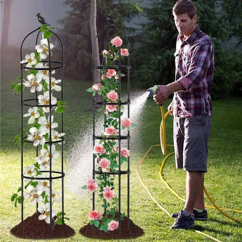 

Garden Trellis For Climbing Plants 5.7 Ft Metal Obelisk Trellis Flower Support For Vegetable Farm Grape Cucumber Clematis