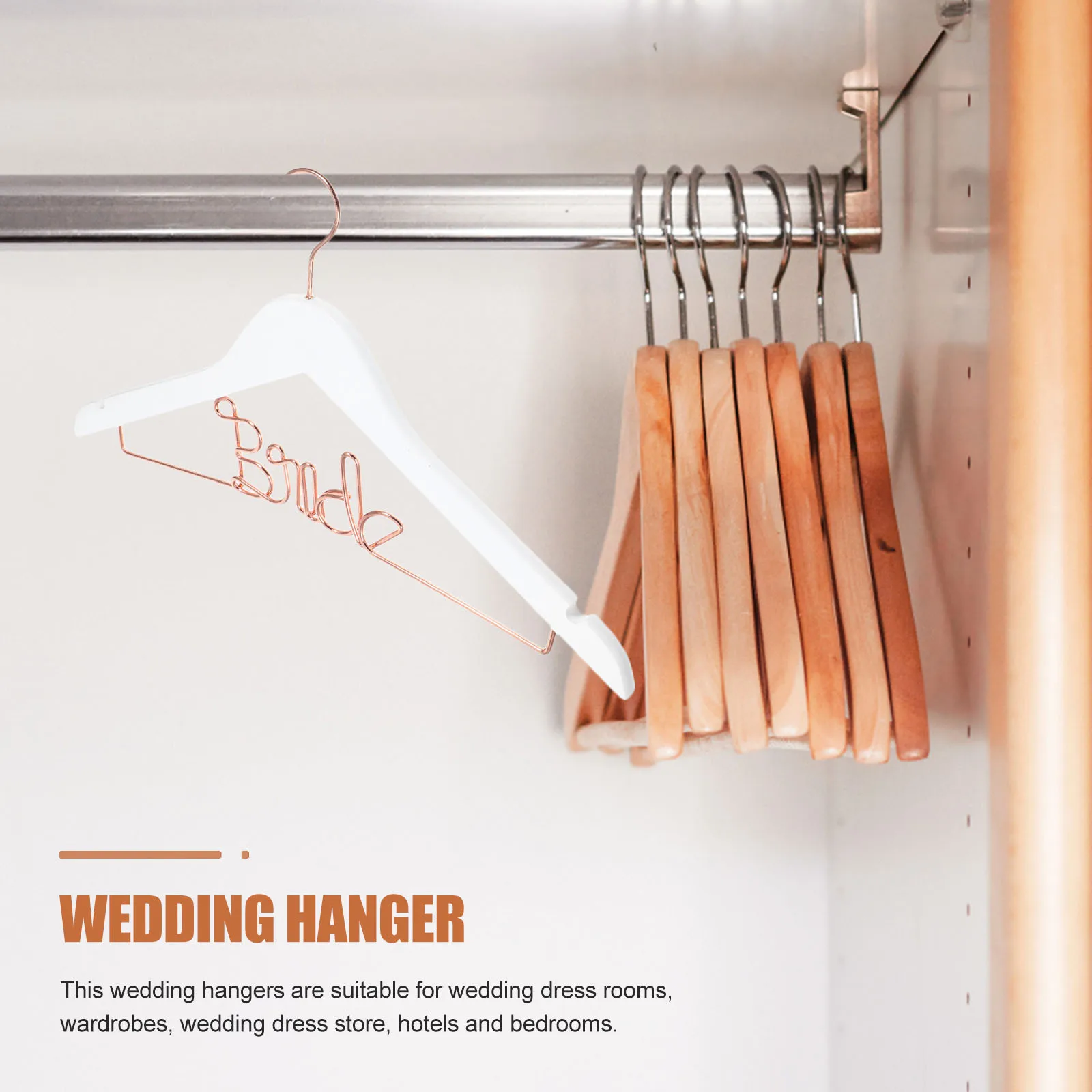 1pc Wedding Dress Hanger Wooden Formal Clothing Hanger Nonslip