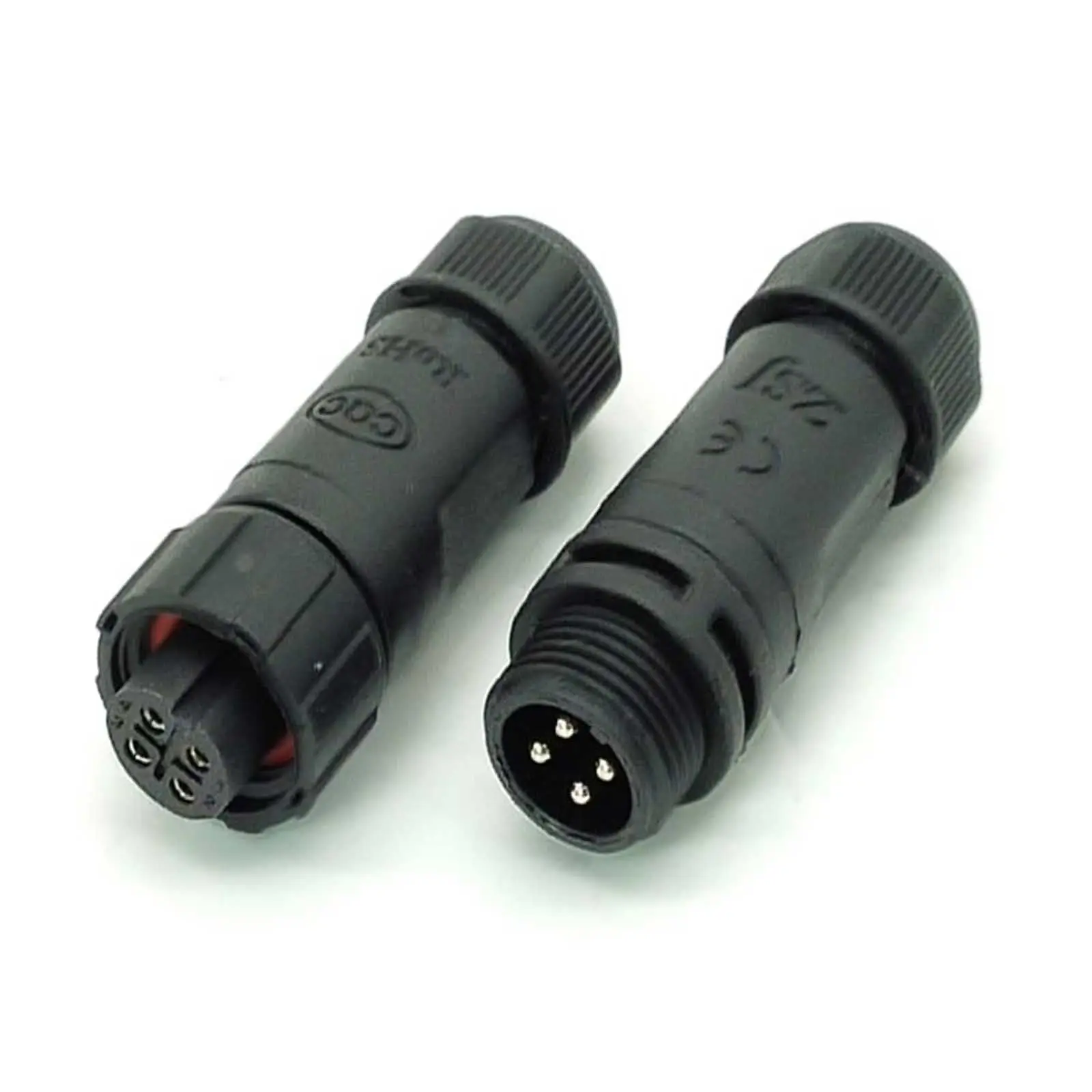 M12 4 Pin Waterproof Connector Nylon PA66 Material Waterproof Male Female Docking Connector for Signal Transmission IP68