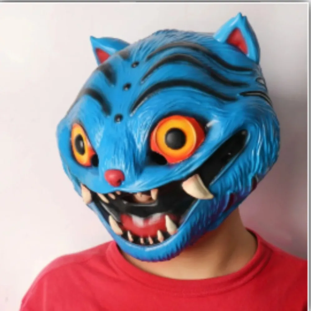 Nouveau masque de tigre bleu en Latex Kpop Dem sur les chasseurs masque de Costume d'horreur pour les événements d'halloween fête Cosplay accessoire enfants amis cadeau