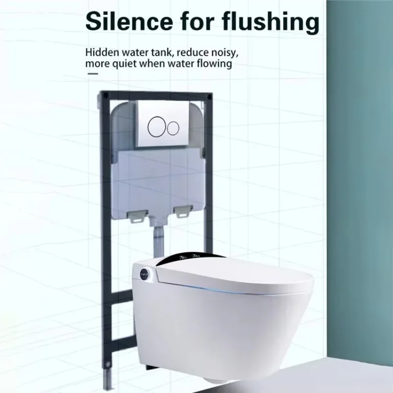 Hidden water tank european wall mounted intelligent toilet wash down electric bidet toilet bathroom wall hung smart toilets