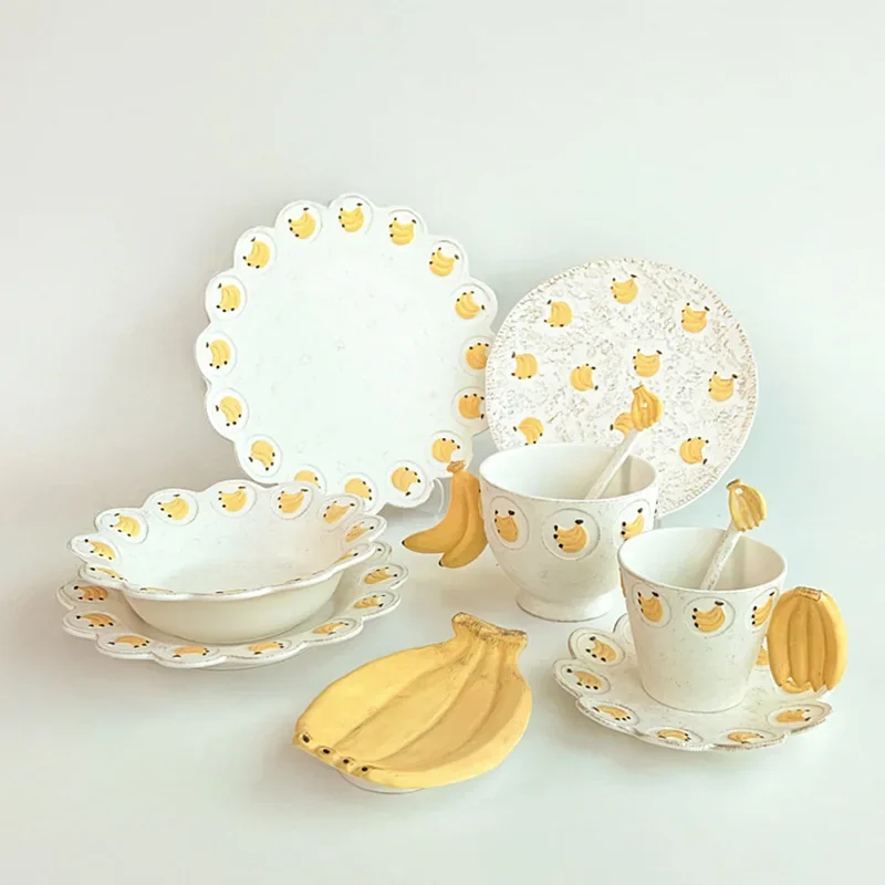 Pet ceramic tableware household rice bowl soup bowl salad plate
