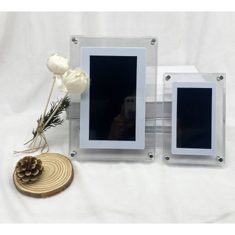 2024 New Full Hd Lcd Nft Acrylic Video Frames Mini Lcd Digital Photo Frame for Storing Display Photos