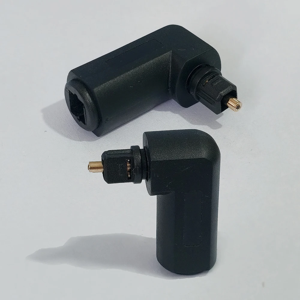 1 Stück Glasfaser-Audioadapter, Toslink-Stecker (quadratisch) auf 3,5-mm-Klinkenstecker (rund), 90° ° 270-Grad-Winkel-Audio-Stecker (männlich/weiblich) – Detail 3