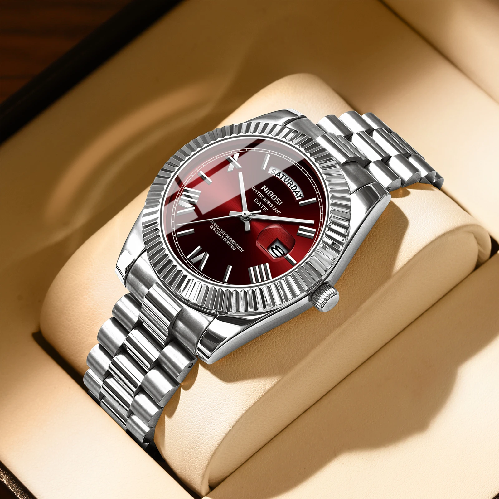 NIBOSI العلامة التجارية الفاخرة ساعات كوارتز للرجال الفولاذ المقاوم للصدأ مضيئة ساعة رجالي مقاوم للماء ساعة الأعمال Relogios Masculin #2