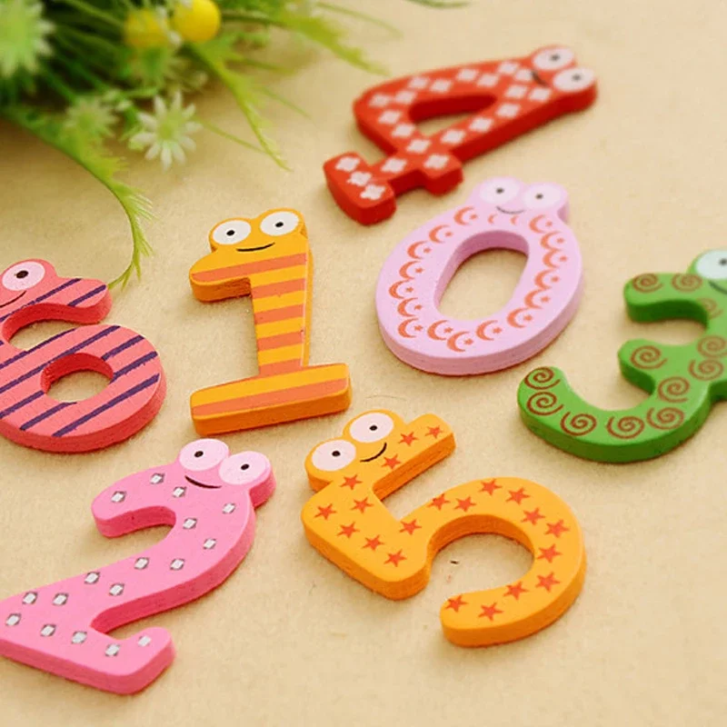 Wooden Fridge Magnet Alphabet Letters Numbers Whiteboard Magnet Stickers Baby Kids Early Educational Toy School Decoration