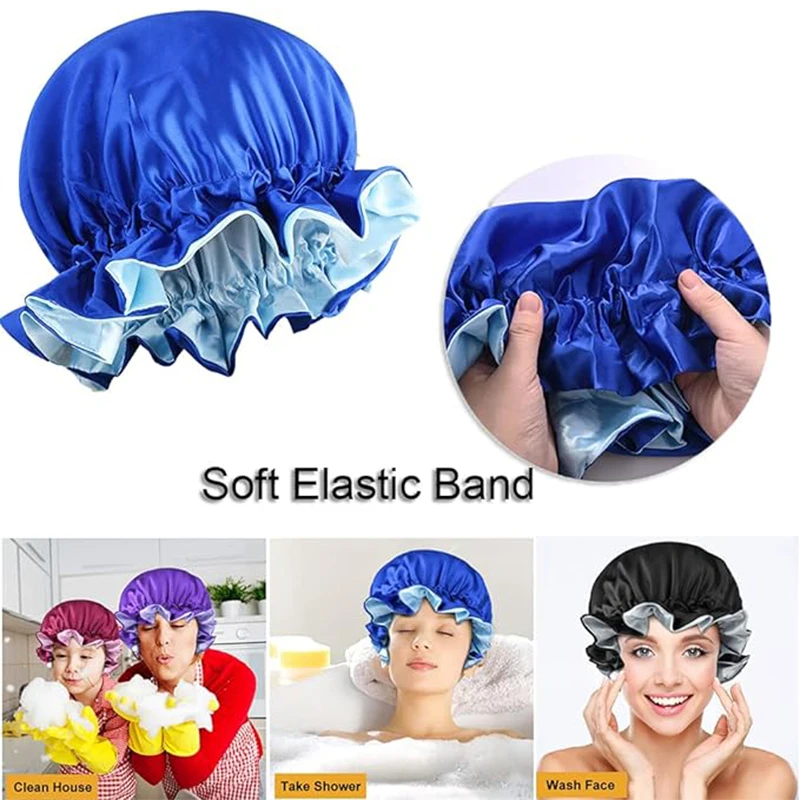 New Solid Color Bonnet Satin Reversible Sleeping Cap For Women Soft Hair Care Head Wrap Cover Night Sleep Hat Chemo Caps