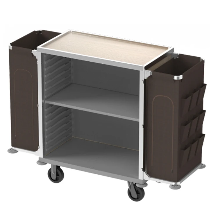 Hotel Room Service Trolley - Multifunctional Cleaning Trolley with Linen Storage