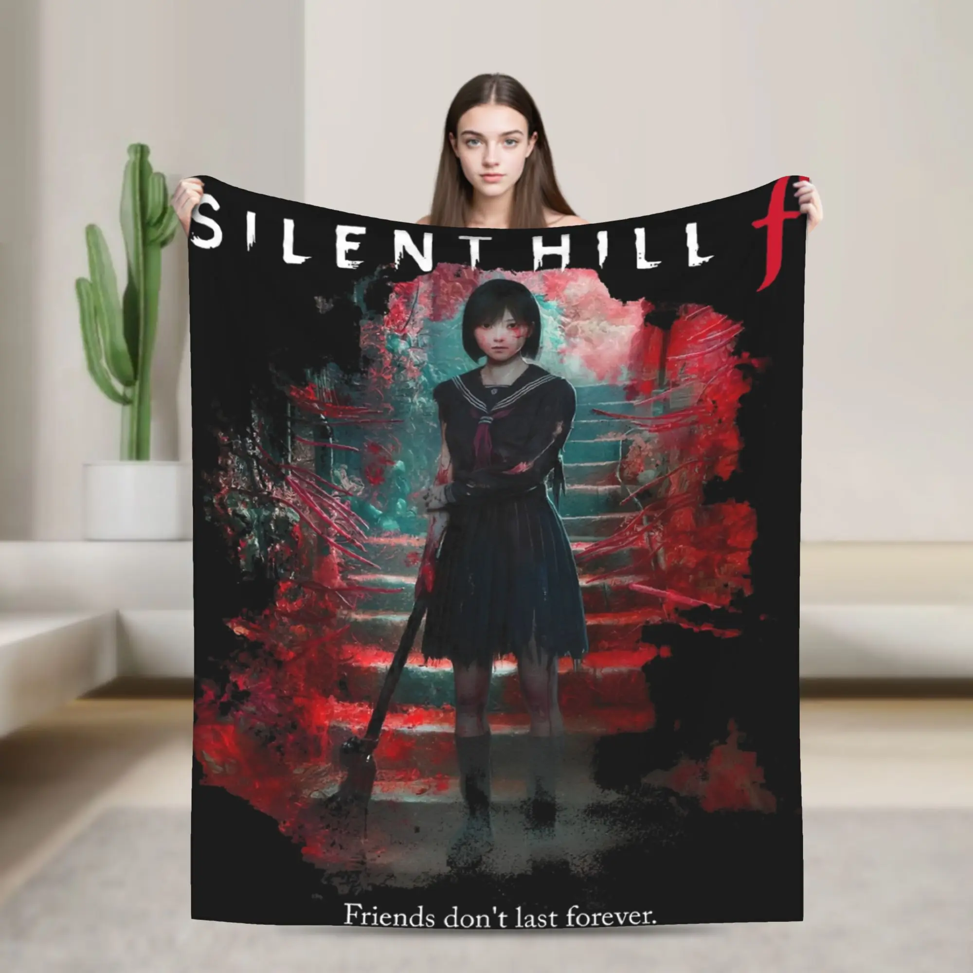 

Мягкое одеяло Silent Hill F Game Hinako, плюшевое постельное белье для путешествий, пледы с узором, домашний декор, фланелевое покрывало, чехол для дивана-кровати