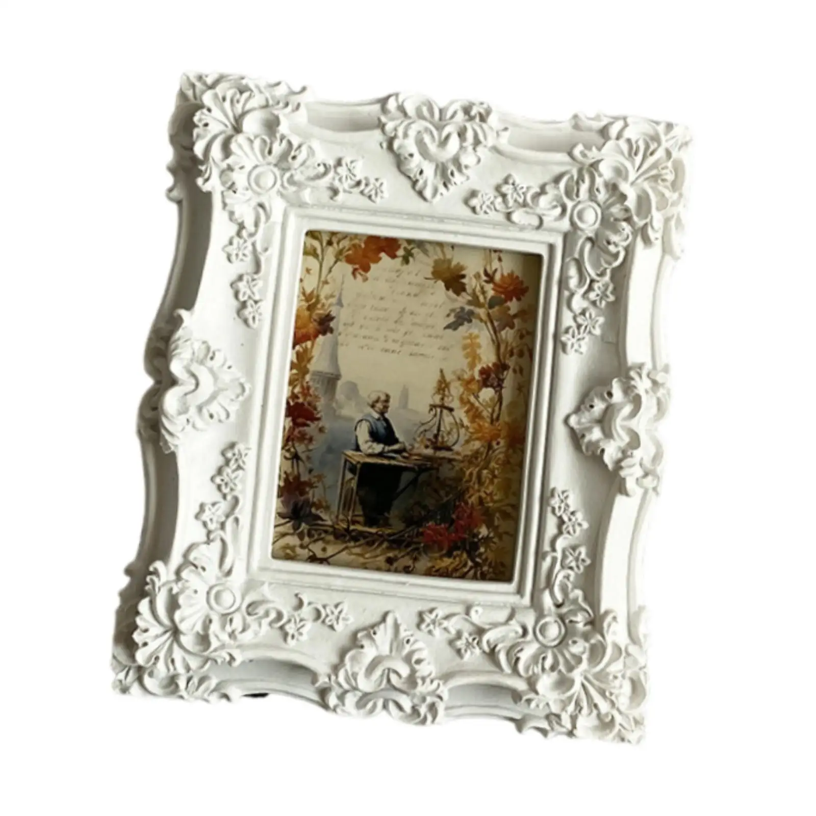 Vintage Photo Frame Rectangular Resin Picture Frame for Desktop Bedroom Wall