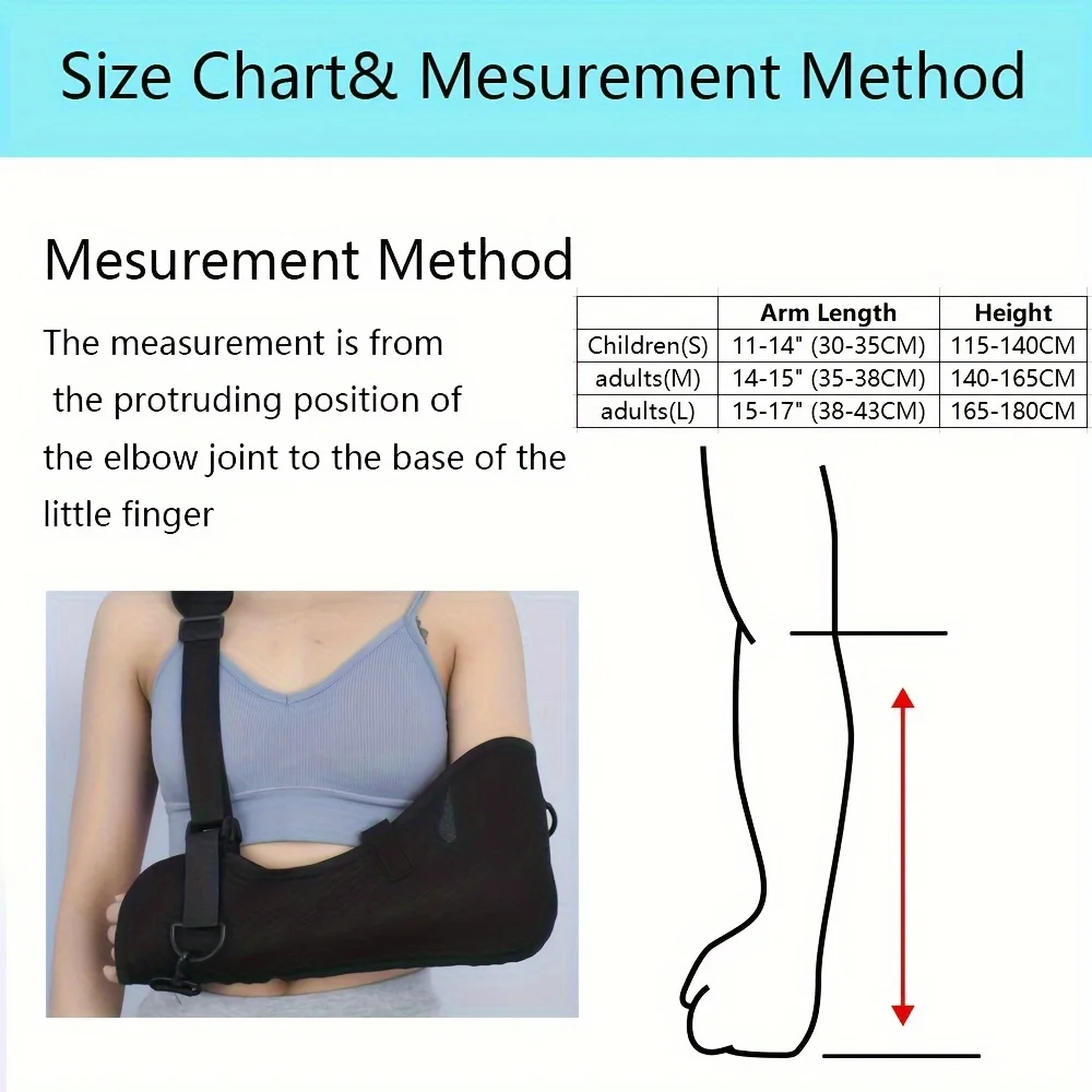 Adjustable Post-Surgery Shoulder Sling - -Grade Rotator Cuff Support with Breathable Mesh Arm Brace, Shower & Bath Sling