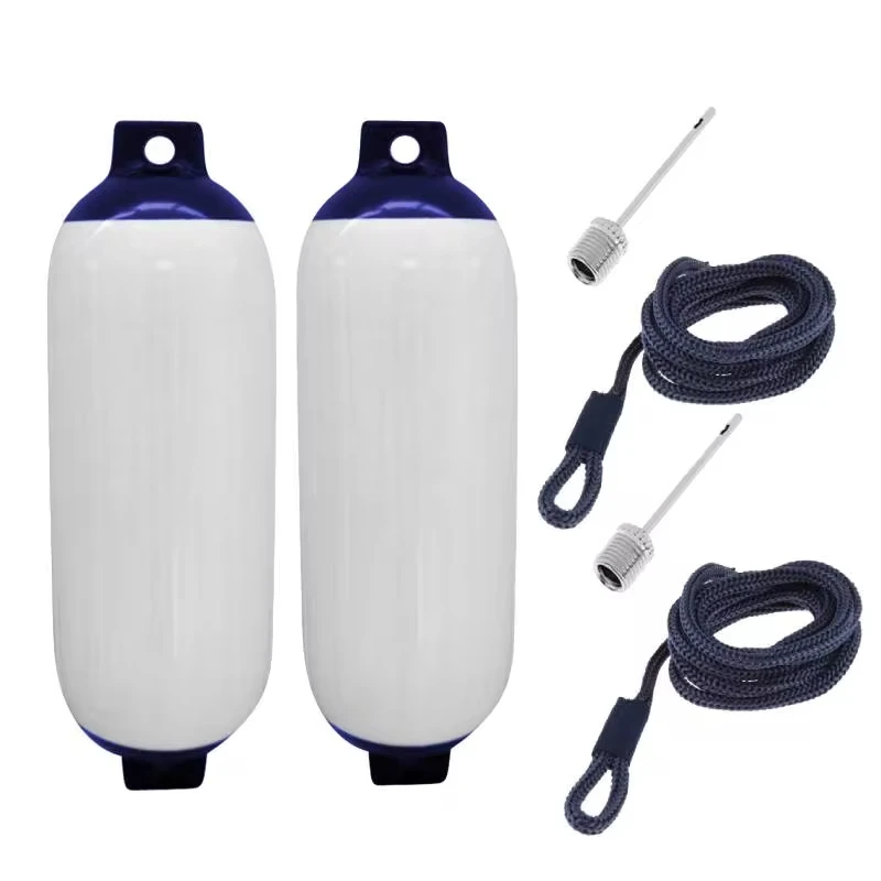 2pcs Boat Inflatable Bumper Fende Longcent marine G type G0 blue white set yacht inflatable PVC floating buoy boat fender tools