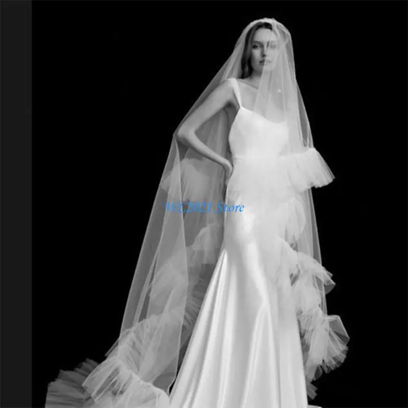 

G5GC Beautifully Bridal Veil Soft Breathable Wedding Veil Fashionable Bridal Veil for Christian Weddings