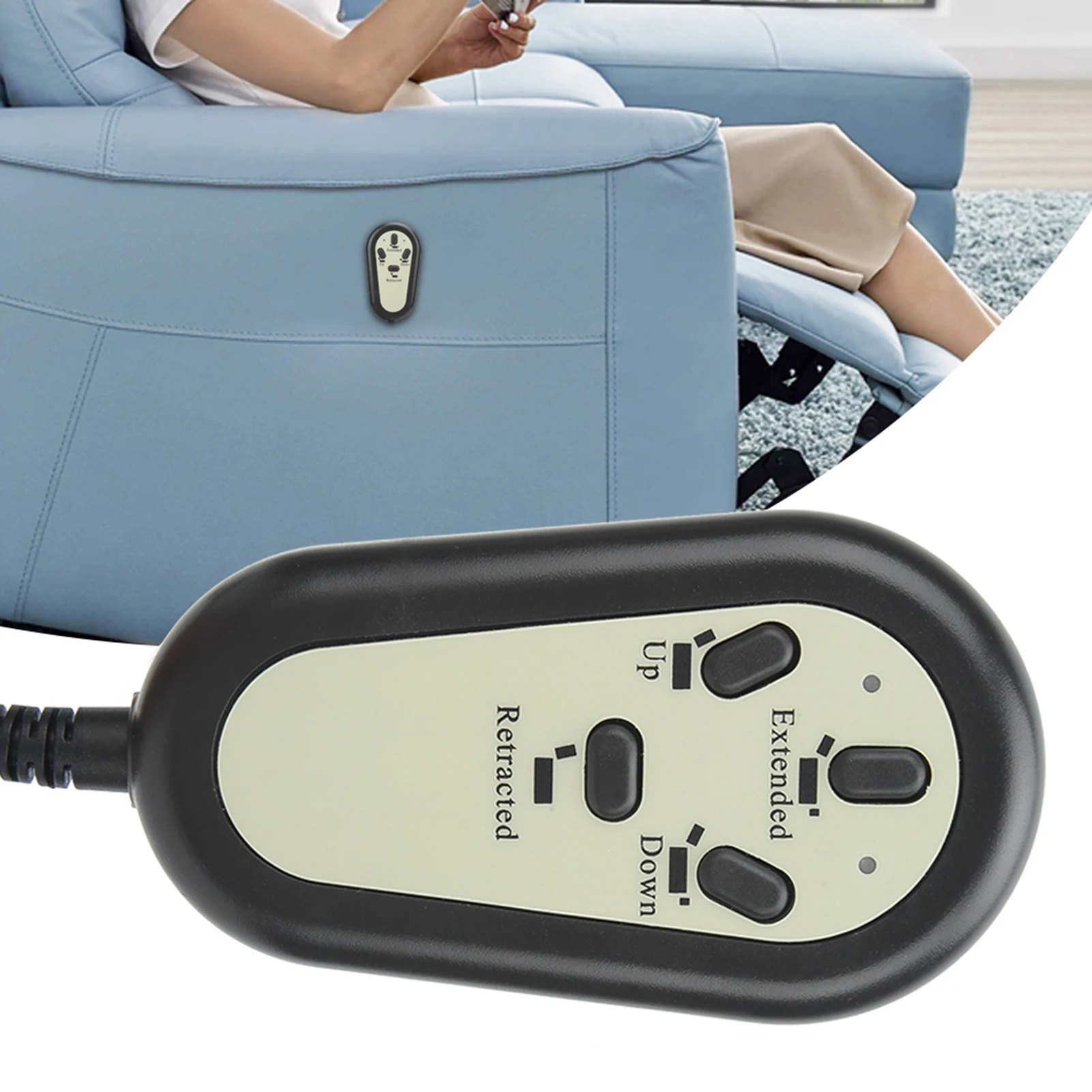 Silla reclinable eléctrica, sofá, Control remoto de 4 botones, controlador de interruptor manual para sillón reclinable de doble Motor