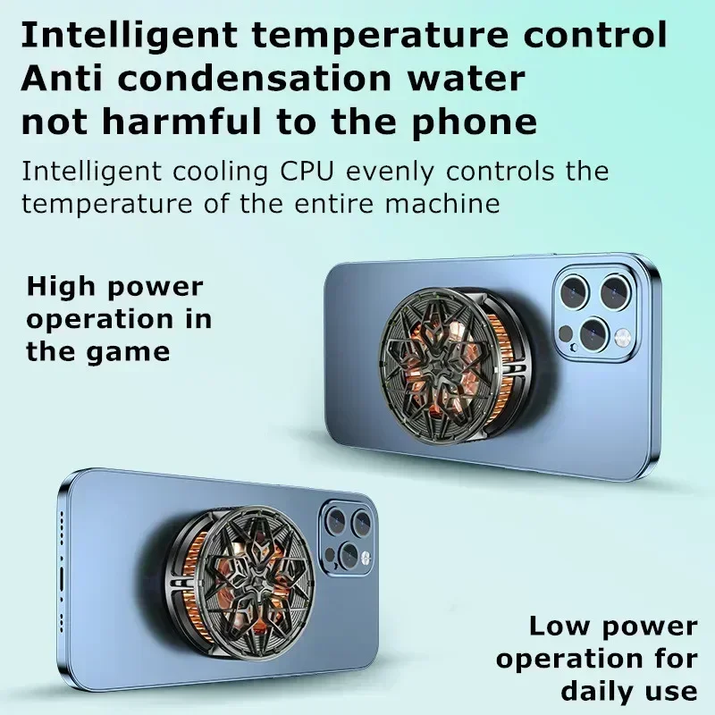 N6 ABS+Alloy Mobile Phone Semiconductor Magnetic/Back-clip 2 in 1 10W/18W Cooling Fan Radiator for IOS Android PUBG Game Cooler