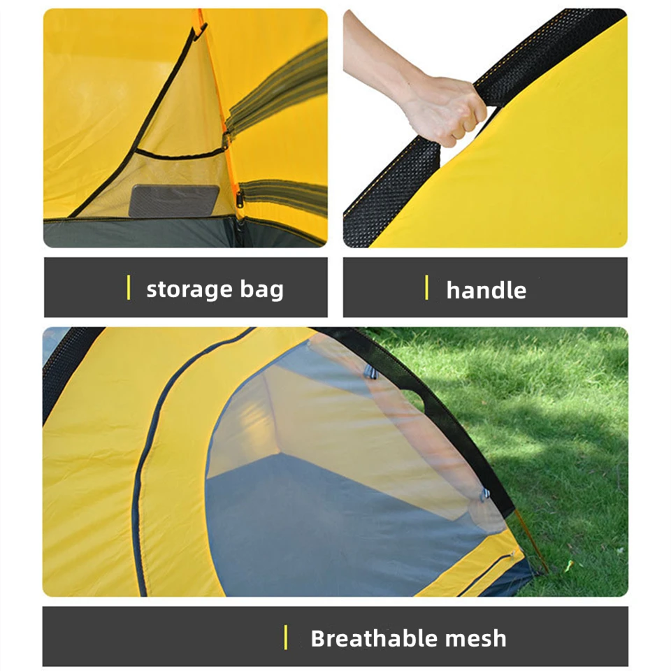 Tienda de campaña de nailon ultraligera para 2 personas, carpa impermeable para exteriores, senderismo, viajes, 4 Estaciones, mochilero, ciclismo para adultos, 20D