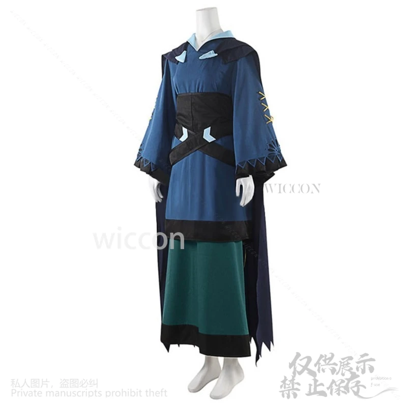 Disfraz de Anime RWBY Cos Maria Calavera, abrigo largo de bruja cazadora, capa, vestido azul oscuro, pelucas góticas Y2K, Jirai Kei, personalizado, nuevo